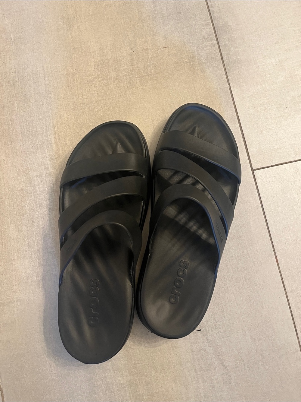 CROCS Getaway Black Triple-Strap Slide Sandals